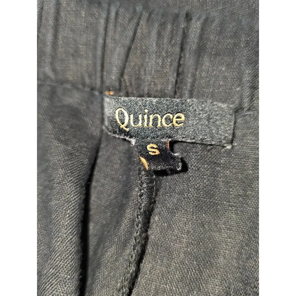 Quince 100% European Linen Pants Women's S Black Beach Travel‎ Casual
